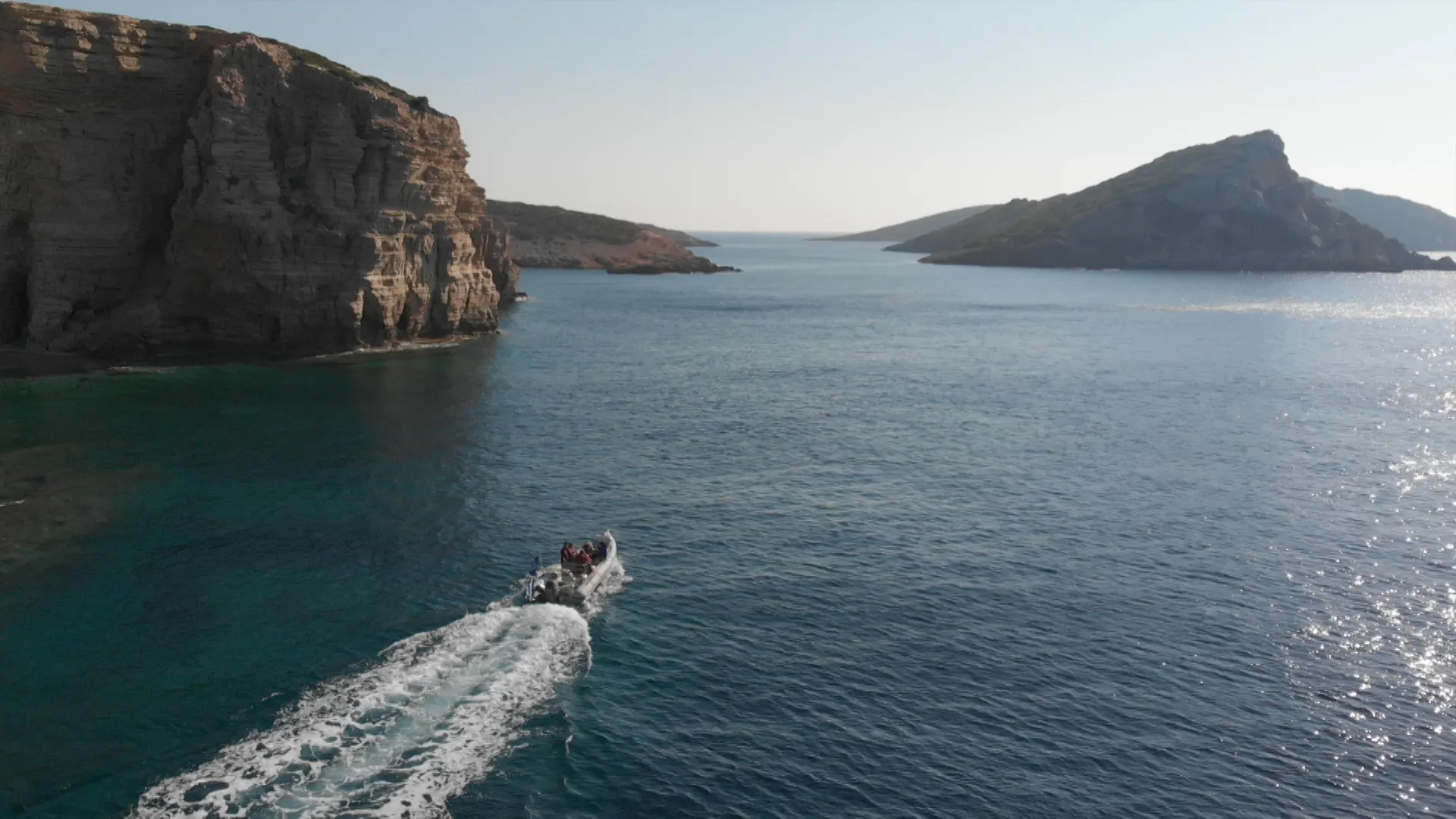 Black Leaf Films speed boat + bay